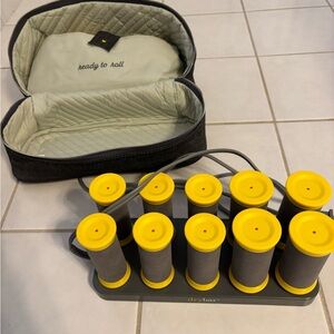 Drybar Vibrant Yellow and Sleek Gray Roller Set